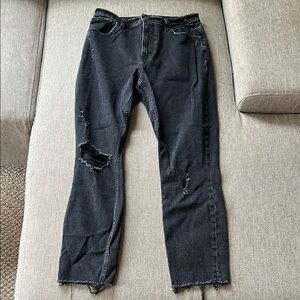 Abercrombie and Fitch Curve Love Distressed Black Denim Jeans 28